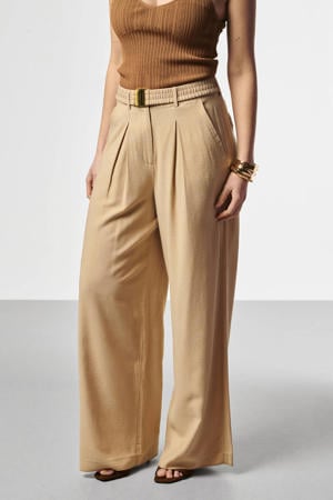 bootcut high waist broek beige