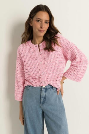 vest roze gebreid