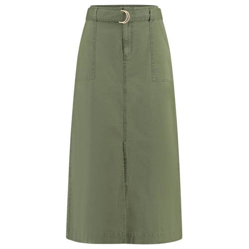 CLAUDIA BY CLAUDIA STRÄTER denim midi rok donkergroen afbeelding