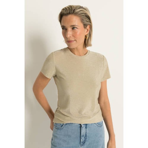 CLAUDIA BY CLAUDIA STRÄTER top beige met glitter afbeelding
