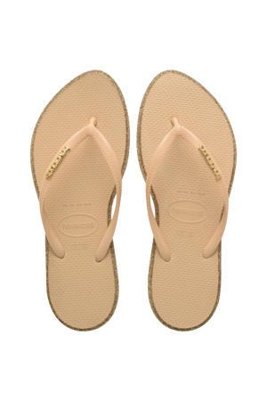 Slim Point Glitter teenslippers met glitters goud