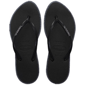 Slim Point Glitter teenslippers zwart