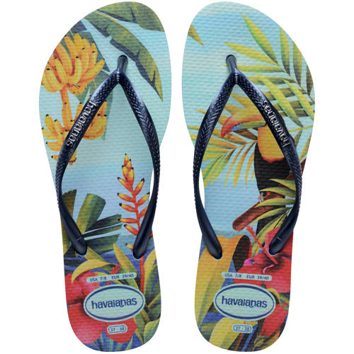 Havaianas Slim Tropical teenslippers blauw