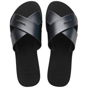 Aqua Metallic slippers zwart