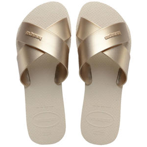 Aqua Metallic slippers goud