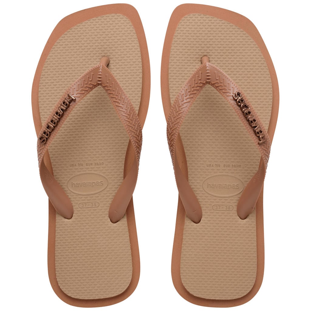 Roze dames Havaianas Top Square Fusion teenslippers van rubber