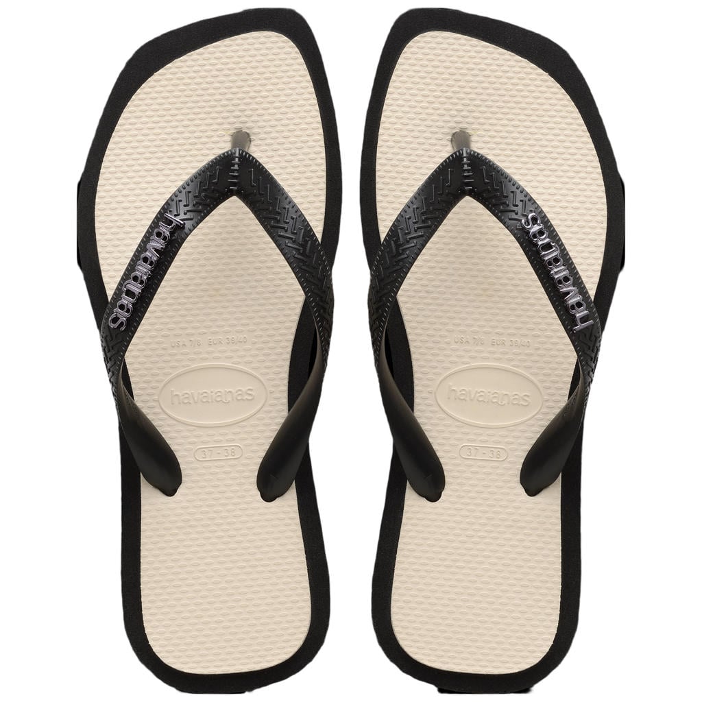 Zwarte dames Havaianas Top Square Fusion teenslippers van rubber