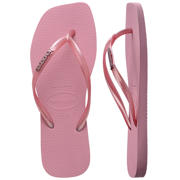 thumbnail: Havaianas Slim Square metallic teenslippers met logo roze