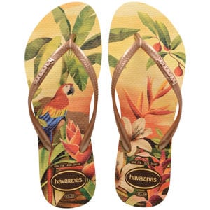 Slim Tropical teenslippers geel