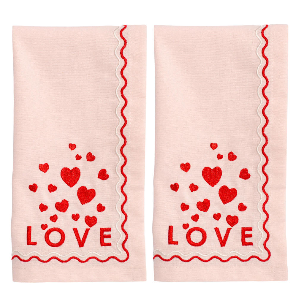 Vondels servet LOVE soft pink (set van 2)