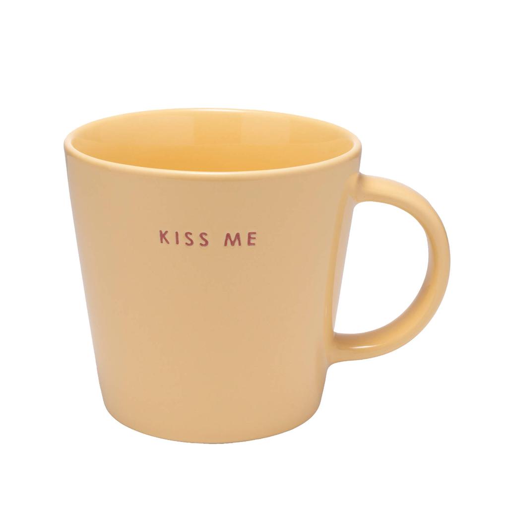 Vondels theemok KISS ME yellow (350 ml)