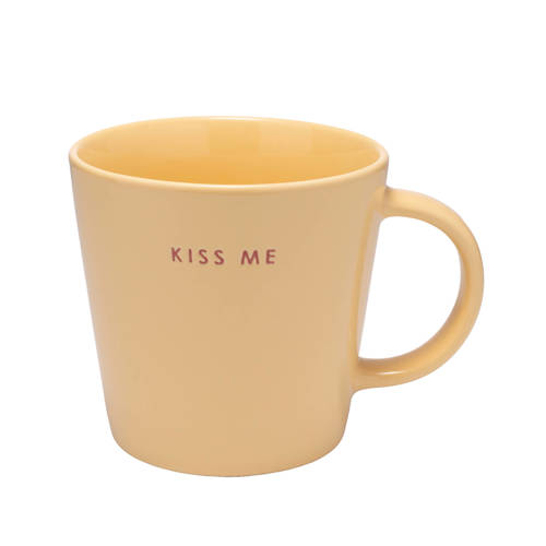 Vondels theemok KISS ME yellow (350 ml) afbeelding