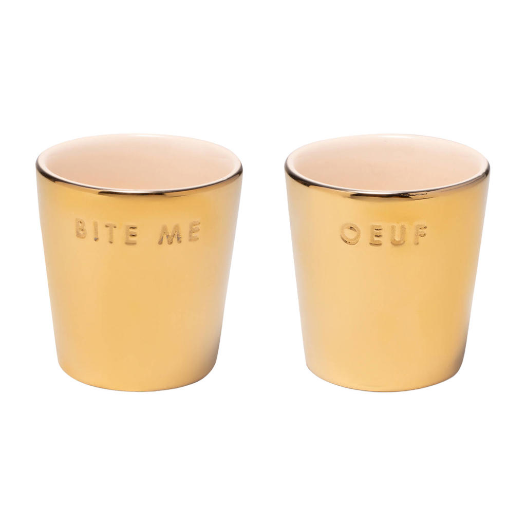 Vondels eierdopjes crème/goud