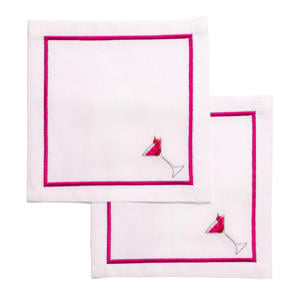 cocktail servet cosmopolitan white (set van 2)