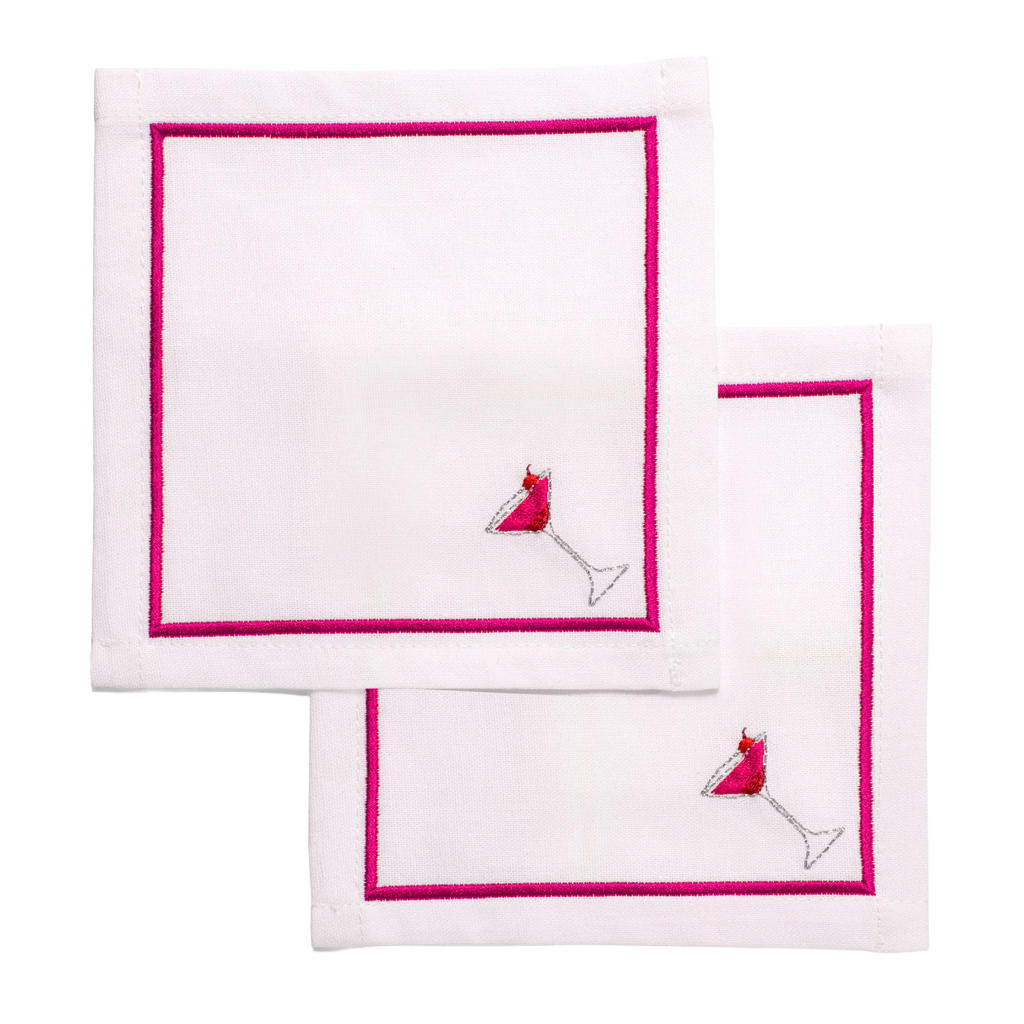 Vondels cocktail servet cosmopolitan white (set van 2)