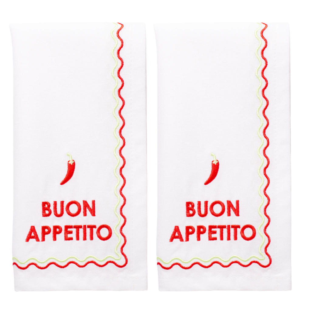 Vondels servet BUON APPETITO white (set van 2)