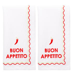 servet BUON APPETITO white (set van 2)
