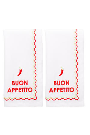 servet BUON APPETITO white (set van 2)