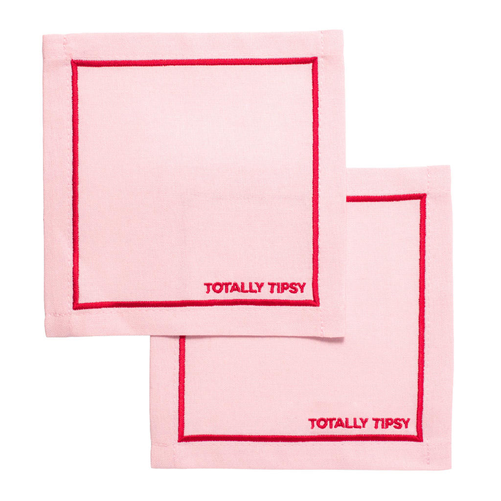 Vondels cocktail servet totally tipsy pink (set van 2)