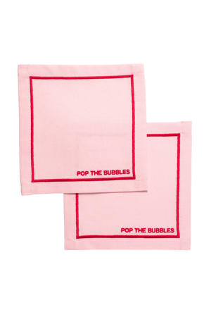 cocktail servet pop the bubbles pink (set van 2)