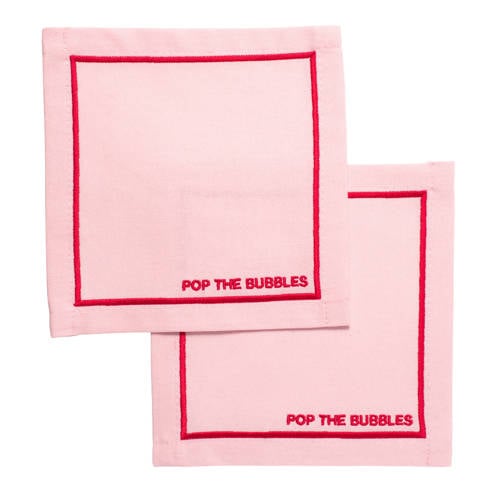 Vondels cocktail servet pop the bubbles pink (set van 2) afbeelding