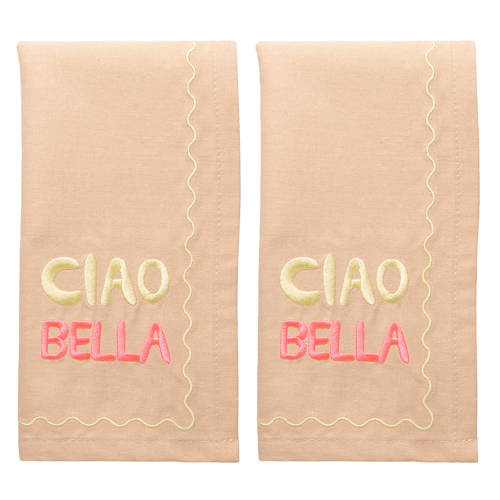 Vondels servet CIAO BELLA warm beige (set van 2) afbeelding