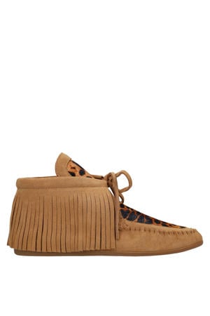 suède veterboots cognac/panter