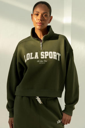 sweater Jayla Half Zip olijfgroen