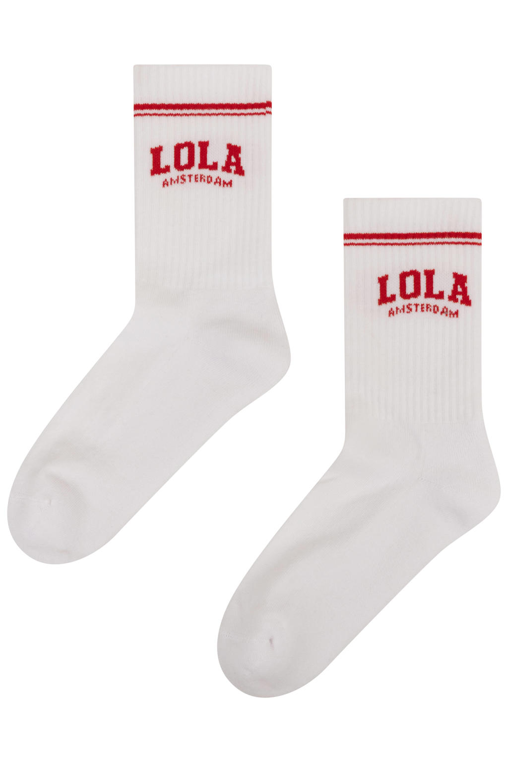 The Lola Club sokken - wit/rood (set van 2)