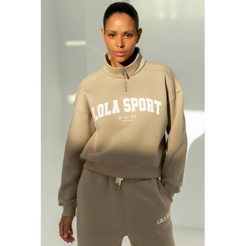 The Lola Club sweater Jayla Half Zip zand afbeelding