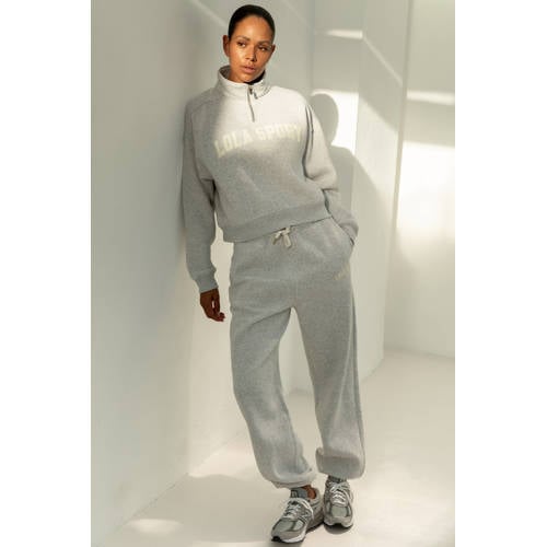 The Lola Club sweater Jayla Half Zip grijs afbeelding