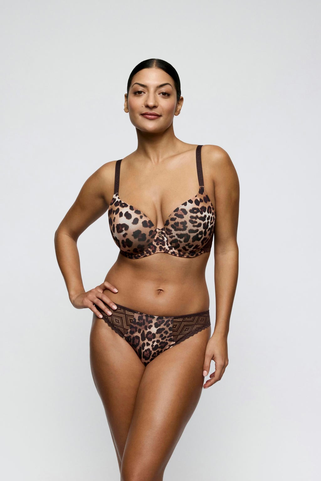 PrimaDonna Twist Giganni voorgevormde beugel-bh met panterprint - bruin/beige
