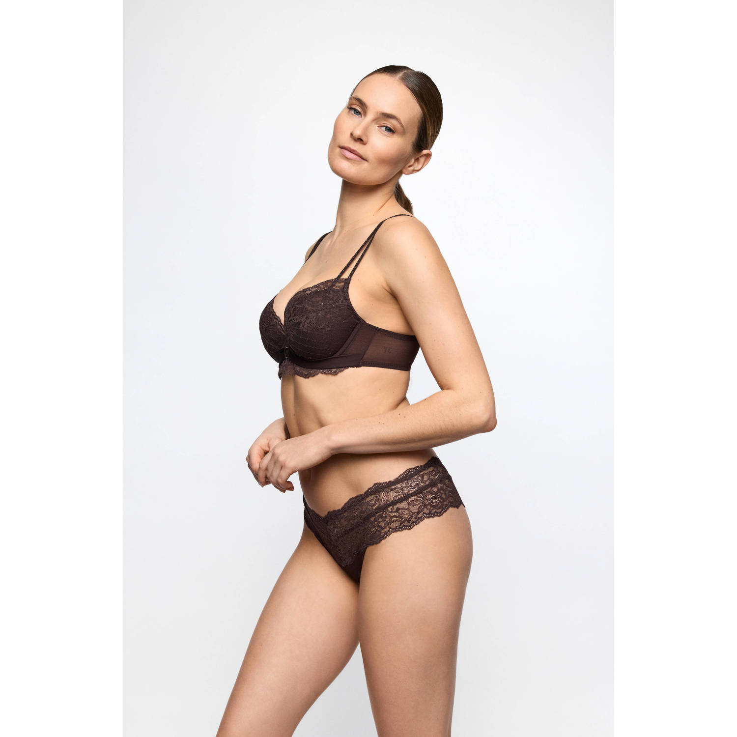 Marie Jo Musea string met glitters donkerbruin
