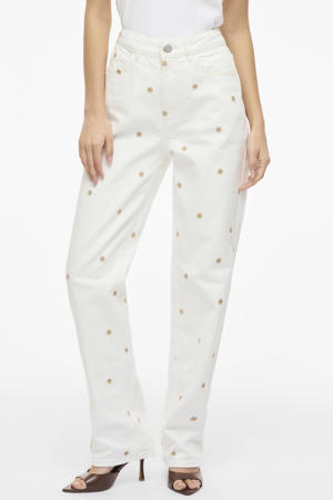 high waist straight leg jeans wit