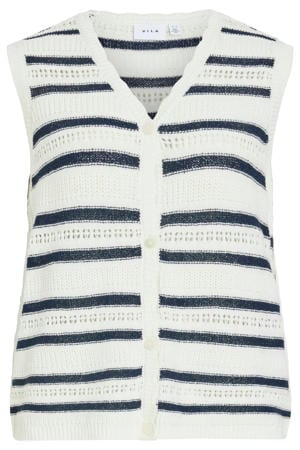 gestreepte gilet wit gebreid