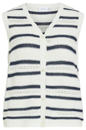 gestreepte gilet wit gebreid