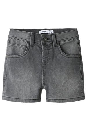 straight casual short grey denim