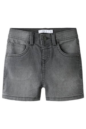 straight casual short grey denim
