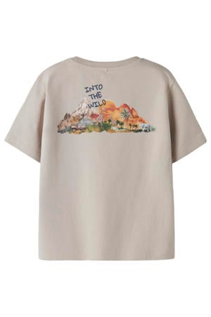 T-shirt met backprint grijs
