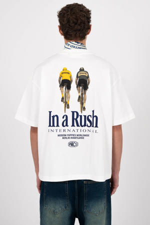 oversized T-shirt met backprint wit
