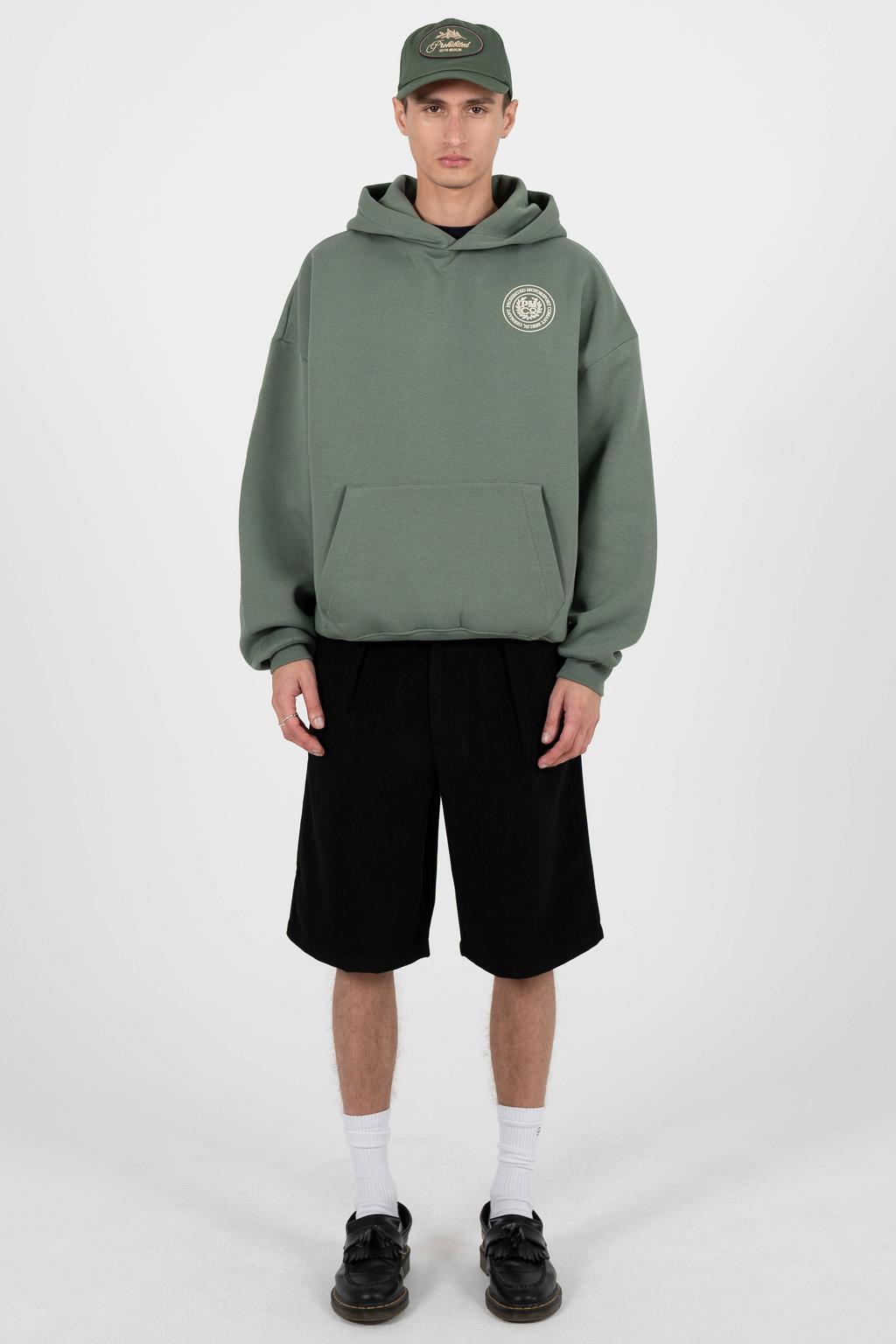 Prohibited hoodie met backprint groen
