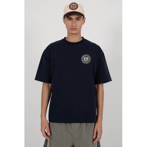 Prohibited oversized T-shirt met backprint donkerblauw afbeelding