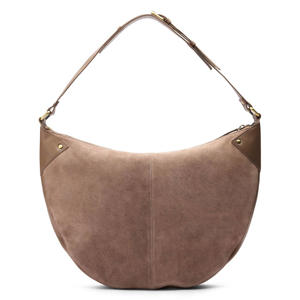 suede schoudertas bruin