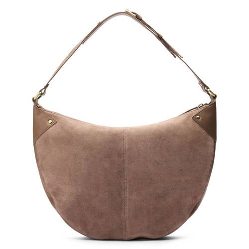 Manfield suede schoudertas bruin afbeelding