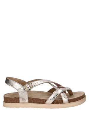 Fae leren sandalen goud