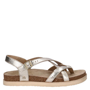 Fae leren sandalen goud