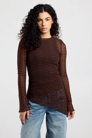 asymmetrische top donkerbruin
