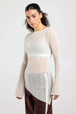 asymmetrische top ecru