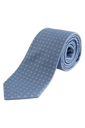 stropdas met all over print blauw