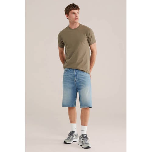 WE Fashion slim T-shirt groen afbeelding